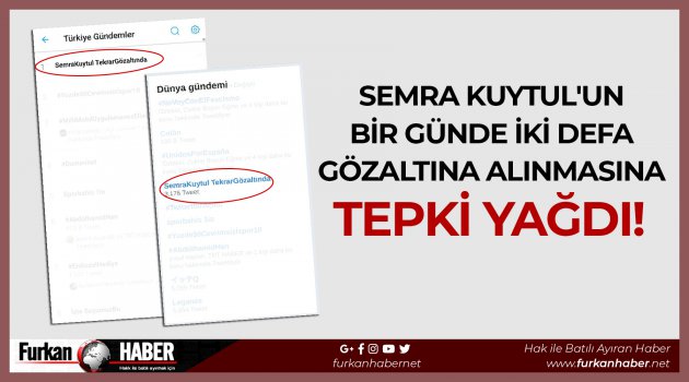 Semra Kuytul'un Bir Günde İki Defa Gözaltına Alınmasına Tepki Yağdı!