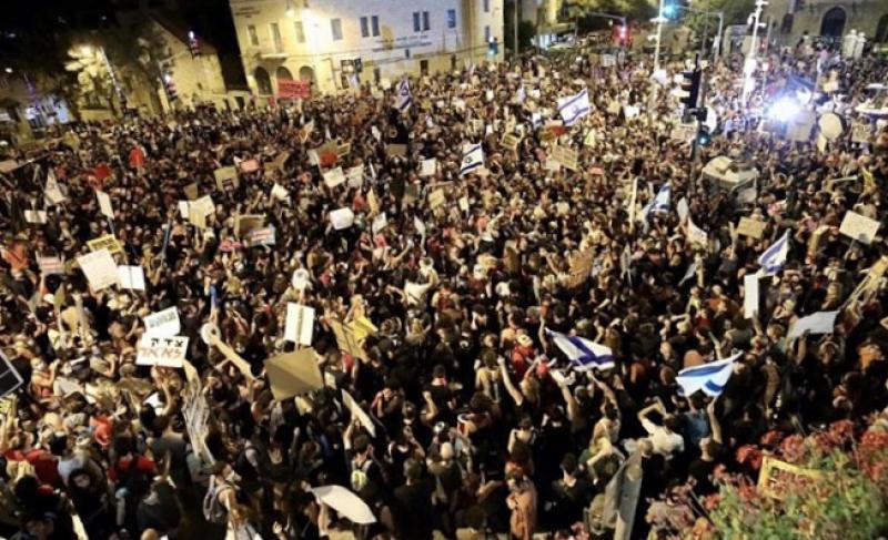 Siyonist Netanyahu karşıtı gösteriler ülke geneline yayılıyor