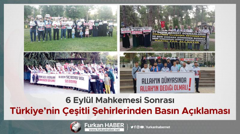6 Eylül Mahkemesi Sonrası Türkiye’nin Çeşitli Şehirlerinden Basın Açıklaması