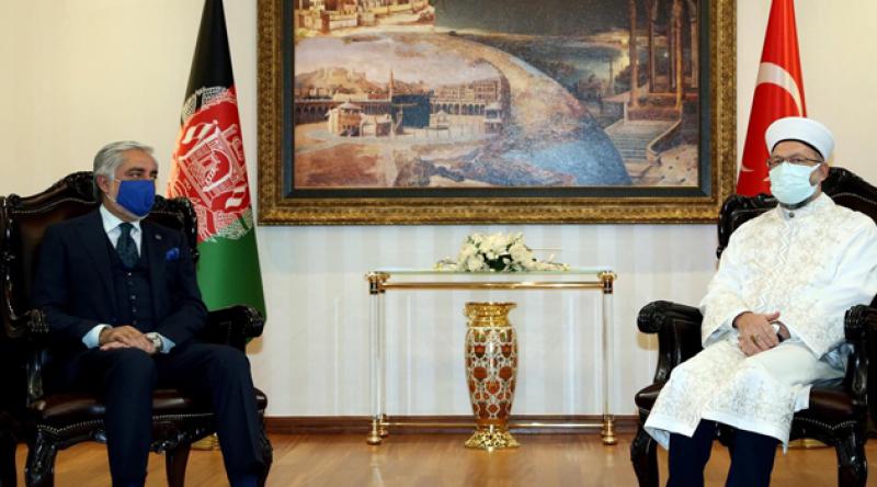 Diyanet İşleri Başkanı Erbaş, Afgan lider Abdullah ile Afgan barışını görüştü: İslam, barış dinidir