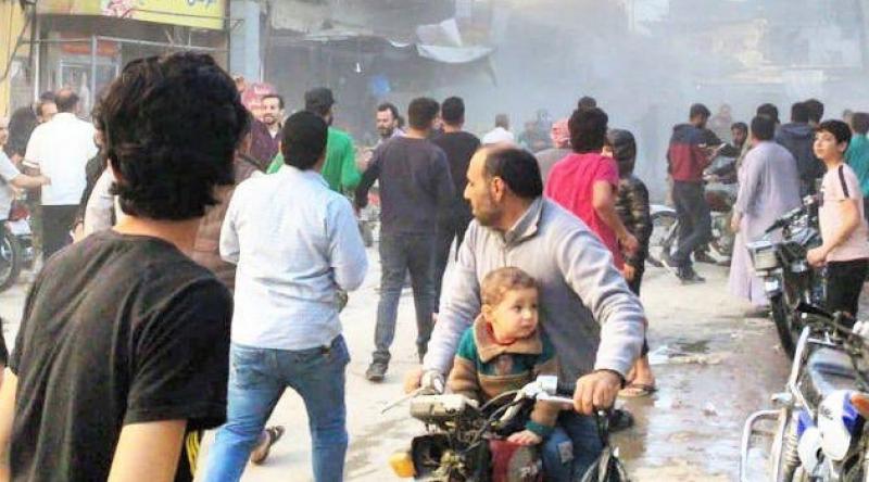 MSB: El Bab şehir merkezindeki bombalı terör saldırısında biri ağır en az 11 masum sivili yaralandı