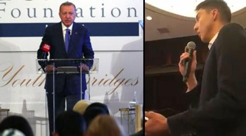 Erdoğan, New York'ta Doğu Türkistanlı gencin sorusunu cevapladı