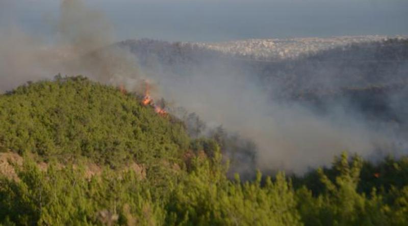 Hatay'da yerleşim yerlerine de sıçrayan orman yangınını söndürmek için çalışmalar devam ediyor