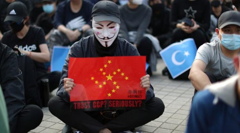 Hong Konglulardan Doğu Türkistanlılara destek eylemi