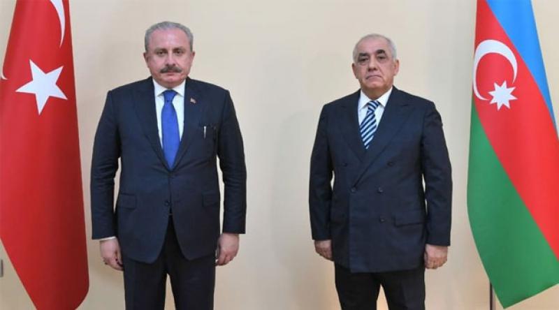 TBMM Başkanı Şentop, Azerbaycan Başbakanı Ali Asadov ile görüştü