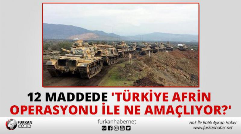 12 Maddede 'Türkiye Afrin operasyonu ile ne amaçlıyor?&#39;