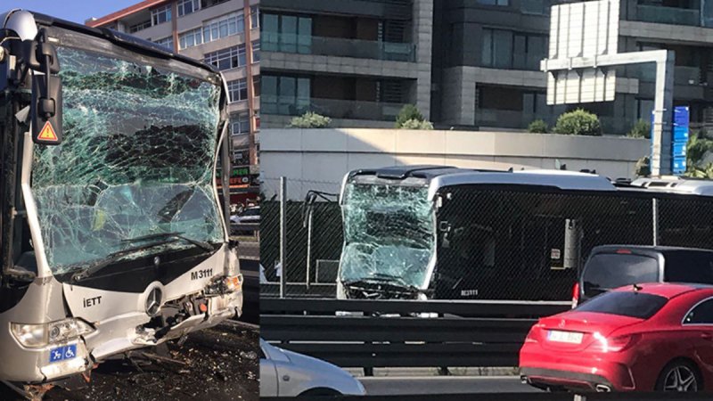 İstanbul’da iki metrobüs çarpıştı: 24 yaralı