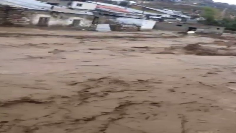 Sarıkamış'ta sağanak yağışla meydana gelen sel bir köyü bastı