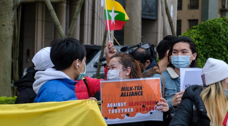 Tayvan'da Myanmar protestosu