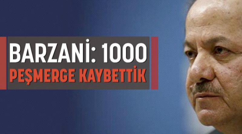 Barzani: 1000 Peşmerge kaybettik