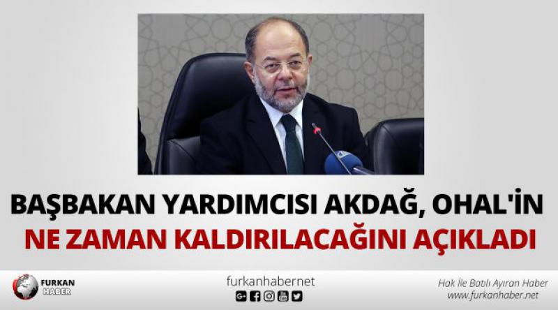 Başbakan Yardımcısı Akdağ, OHAL'in ne zaman kaldırılacağını açıkladı