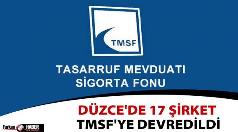 Düzce'de 17 şirket TMSF&#39;ye devredildi