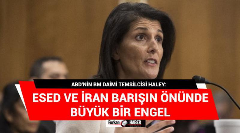 ABD'nin BM Daimi Temsilcisi Haley: Esed ve İran barışın önünde büyük bir engel