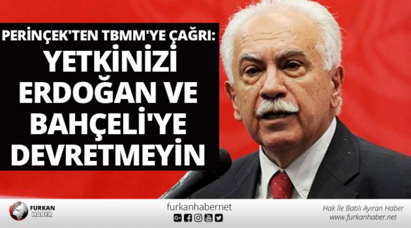 Perinçek'ten TBMM&#39;ye çağrı: Yetkinizi Erdoğan ve Bahçeli&#39;ye devretmeyin