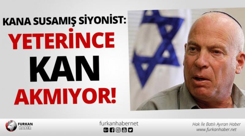 Siyonist İsrailli Bakan: Yeterince kan akmıyor