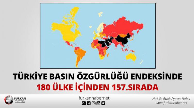 Türkiye Basın Özgürlüğü Endeksinde 180 Ülke İçinden 157.Sırada