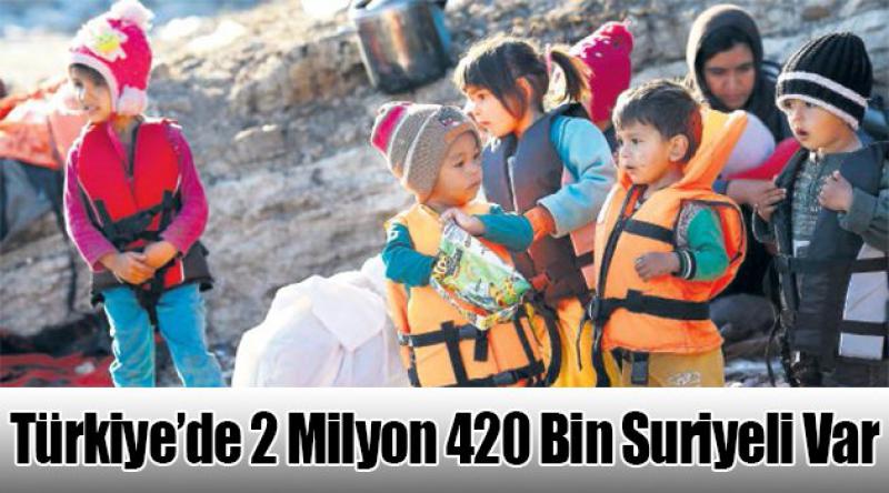 Türkiye’de 2 milyon 420 bin Suriyeli var